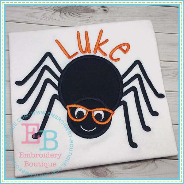 Spider Boy with Glasses Applique 