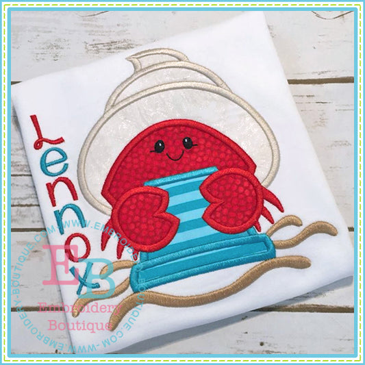 Crab Boy Bucket Applique, Applique