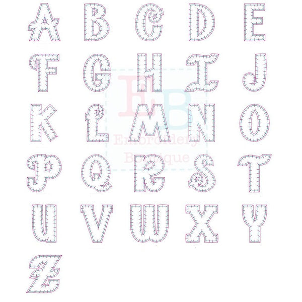 Truly Madly Deeply Blanket Stitch Alphabet