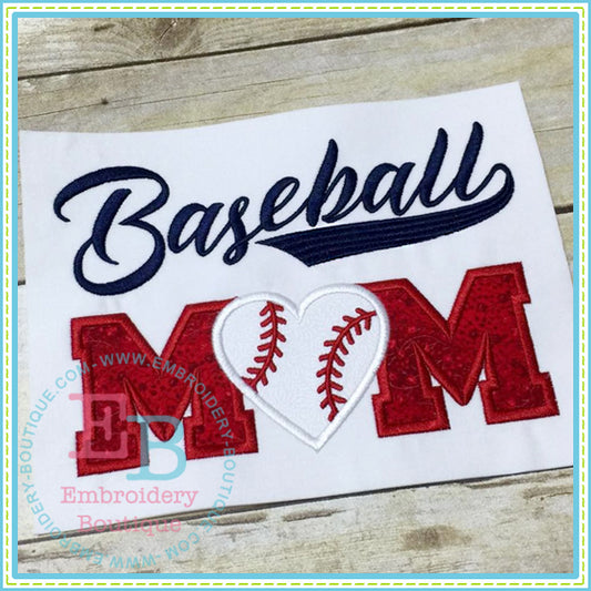 Baseball Mom Applique, Applique