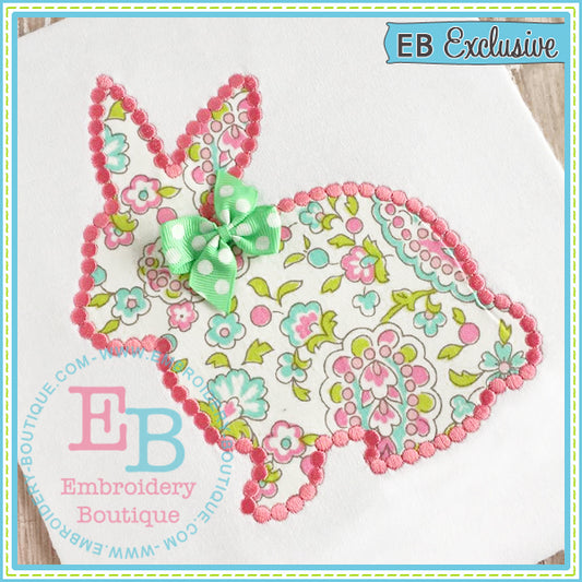 Dotted Bunny Outline Applique, Applique