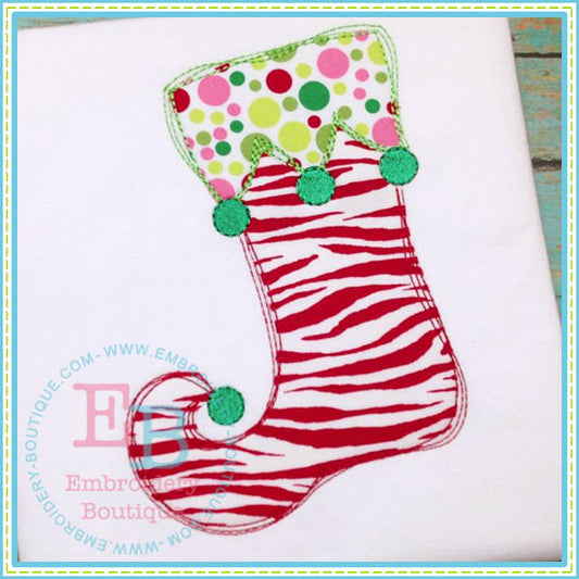 Scribble Whimsy Stocking Applique, Applique