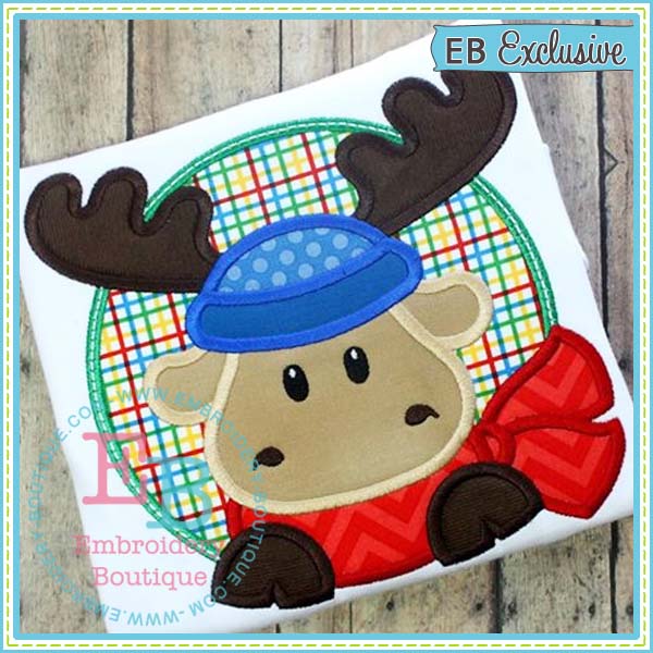 Moose Peeker Applique | Embroidery Boutique