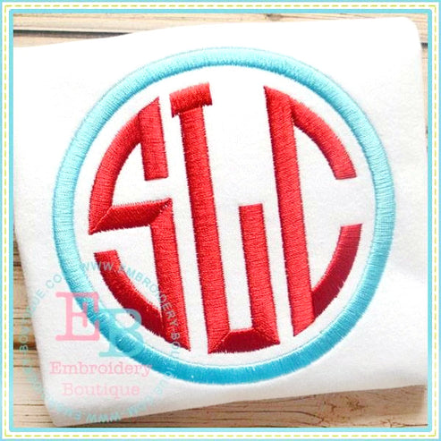 Circle Monogram Embroidery Font | Embroidery Boutique