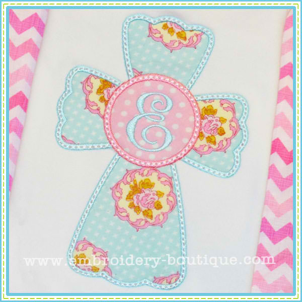 Circle Cross Applique | Embroidery Boutique