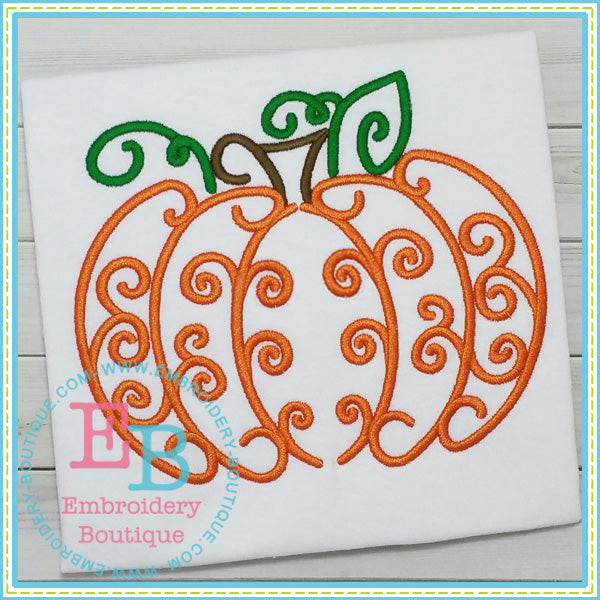 Swirl Pumpkin 2 Embroidery Design