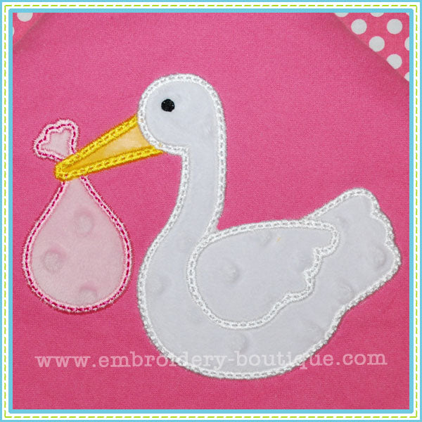 Stork Applique | Embroidery Boutique