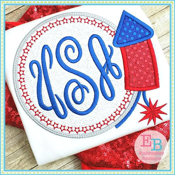 Firework Monogram Applique | Embroidery Boutique