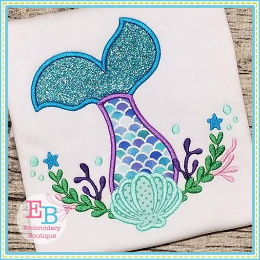 Mermaid Tail Swag Applique, Applique