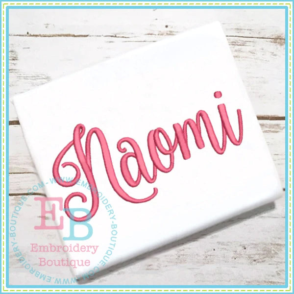 Naomi Embroidery Font | Embroidery Boutique