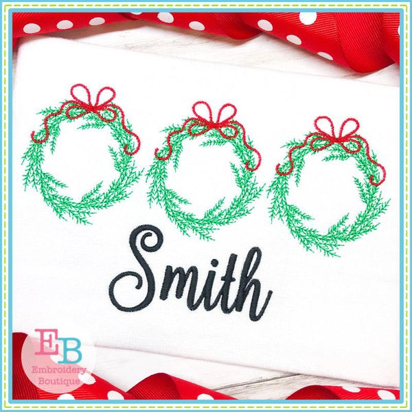 Merry Christmas Wreath Trio Design